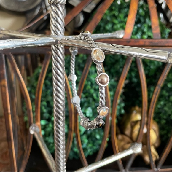 BRIGHTON BRACELET SINGLE SMALL BANGLE MAGNETIC HINGE WITH GOLDEN PEARLS/STONES - Picture 11 of 15